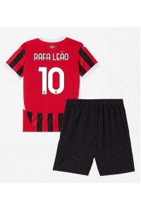 AC Milan Rafael Leao #10 Babyklær Hjemme Fotballdrakt til barn 2024-25 Korte ermer (+ Korte bukser)